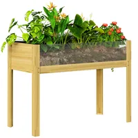 Outsunny Hochbeet mit Acrylplatten, erhöhtes Kräuterbeet mit Ablauflöcher, Pflanzkasten