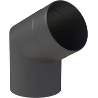 Jeremias Ofenrohr/Winkel 60° ohne Reinigungsöffnung | schwarz | Ø150mm