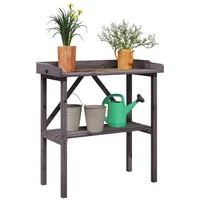 VidaXL Pflanztisch mit Ablage Grau 78x38x82,5 cm Massivholz Tanne