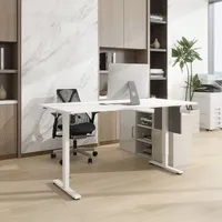 Home Deluxe höhenverstellbarer Schreibtisch elmo mit PC-Halterung – Weiß,
