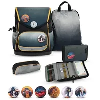 Belmil Premium Schulranzen Set 5-teilig Black Grey
