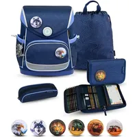 Belmil Premium Compact Plus Schulranzen-Set 5-tlg. - "Topographic"