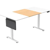 Home Deluxe höhenverstellbarer Schreibtisch elmo – Weiß/Holz, 120x60 cm
