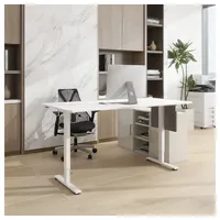 Home Deluxe höhenverstellbarer Schreibtisch elmo – Weiß, 120x60 cm
