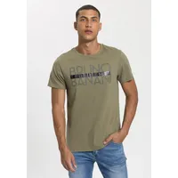 Bruno Banani T-Shirt, kurzärmelig, schmal geschnitten, bedruckt, aus Baumwolle,