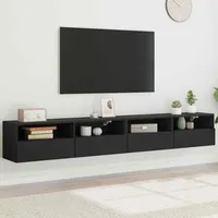 VidaXL TV-Wandschränke 2 Stk. Schwarz 100x30x30 cm Holzwerkstoff
