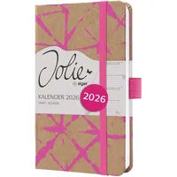 Sigel J6800 Wochenkalender 2026 A6 neon-pink, Hardcover aus Kraftpapier,