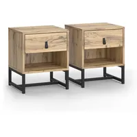 Vicco Nachttisch, Eiche, 39 x 47 cm 2er Set