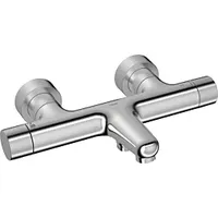 Hansa Duscharmatur HANSAPRISMA m Thermostat, Wandmontage, Stahl gebürstet