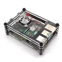 BerryBase Gehäuse für Raspberry Pi 4 mit Lüfter, stackable,