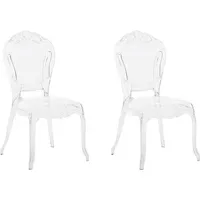 Beliani Esszimmerstuhl Kunststoff transparent 2er Set