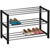 Idimex Schuhregal Schwarz, Metall Mode, 80x45x29 cm, Garderobe, Schuhaufbewahrung,