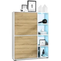 Vladon Highboard, Eiche, Holzwerkstoff, 79x105.5x35.5 cm, Wohnzimmer, Kommoden &