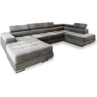 Masseno Wohnlandschaft mit Schlaffunktion Casone , grau , Maße