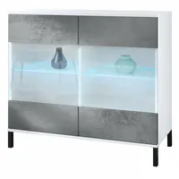 Vladon Kommode, Dunkelgrau, Holzwerkstoff, 92.5x83.5x35 cm, Wohnzimmer, Kommoden &