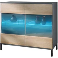 Vladon Kommode, Eiche San Remo, Holzwerkstoff, 92.5x83.5x35 cm, Wohnzimmer,