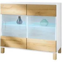 Vladon Kommode Bari V3 Wood (Moderner Küchenschrank, mit 2