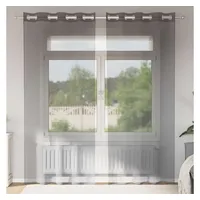 VidaXL Voile Vorhänge mit Ösen 2 Stk. Hellbraun vidaXL