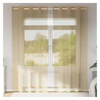 VidaXL Voile Vorhänge mit Ösen 2 Stk. Sandfarbe vidaXL