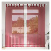 VidaXL Voile Vorhänge mit Stangentaschen 2 Stk. Weinrot vidaXL