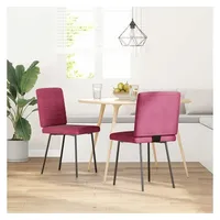 VidaXL Esszimmerstühle 2 Stk. Weinrot Samt