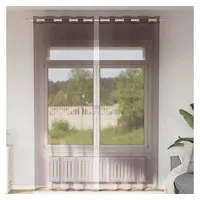 VidaXL Voile Vorhänge mit Ösen 2 Stk. Braun 140x300