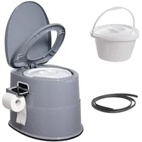 Vevor 5 L Campingtoilette mit Toilettenpapier- und Handyhalter, Tragbare