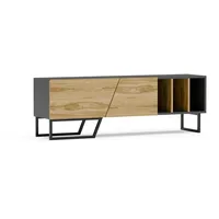 DECOROTIKA Tv-Element, Schwarz, Eiche, Holzwerkstoff, Rechteckig, 150x50.5x35 cm, Wohnzimmer,