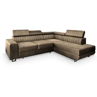 Masseno Ecksofa mit Schlaffunktion Nola , beige , Maße