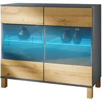 Vladon Kommode Bari V3 Wood (Moderner Küchenschrank, mit 2