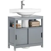 SoBuy Waschbeckenunterschrank, mit 2 Türen Grau 60x30x60cm Modern