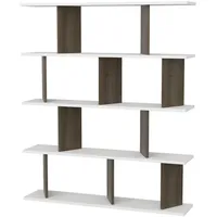 DECOROTIKA Bücherregal, Weiß, Braun, Holzwerkstoff, 120x141x24.6 cm, Wohnzimmer, ,