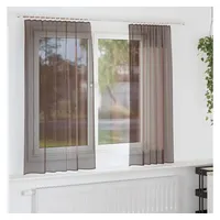 VidaXL Voile Vorhänge mit Lasche 2 Stk. Braun Vidaxl