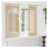 VidaXL Voile Vorhänge mit Stangentaschen 2 Stk. Sandfarbe vidaXL