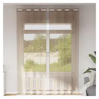 VidaXL Voile Vorhänge mit Ösen 2 Stk. Hellbraun Vidaxl