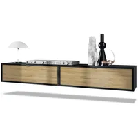 Vladon Lowboard, Eiche, Holzwerkstoff, 100x29x37 cm, Wohnzimmer, Wohnwände, Lowboards,