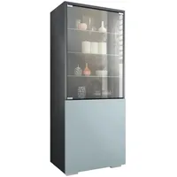 Vladon Vitrine, Pastellblau, Holzwerkstoff, 50x122.5x34.5 cm, Wohnzimmer, Wohnwände, Vitrinenschränke