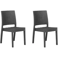Beliani Gartenstuhl Grau 47x60x89