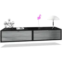 Vladon Lowboard, Anthrazit, Holzwerkstoff, 80x37x29 cm, Wohnzimmer, Wohnwände, Lowboards,