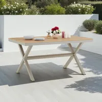 Idimex Gartentisch, Grau, Braun, Metall, Mode, 150x75x90 cm, Gartenmöbel,