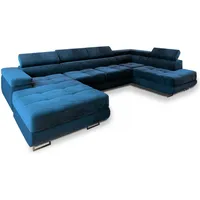 Masseno Wohnlandschaft mit Schlaffunktion Casone , blau , Maße