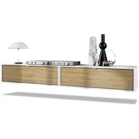 Vladon Lowboard, Eiche, Holzwerkstoff, 100x29x37 cm, Wohnzimmer, Wohnwände, Lowboards,