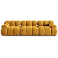 Micadoni Modulares-Sofa, Gelb, Textil, 3-Sitzer, 94x63x282 cm, Hergestellt in