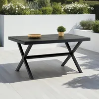 Idimex Gartentisch schwarz Metall, Mode, 150x76x90 cm, Gartenmöbel, Gartentische,