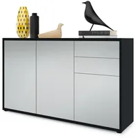 Vladon Kommode, Greige, Holzwerkstoff, 117x74x36 cm, Wohnzimmer, Kommoden &