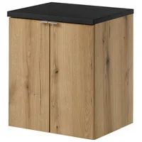 [en.casa] Waschtischunterschrank Skelbolu 50x60x40cm Eicheoptik/Schwarz