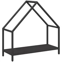 VidaXL Brennholzregal Schwarz 60x25x60 cm Kaltgewalzter Stahl
