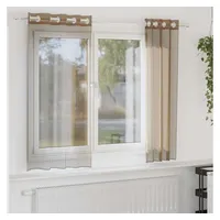 VidaXL Voile Vorhänge mit Ösen 2 Stk. Hellbraun Vidaxl