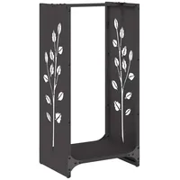 VidaXL Brennholzregal Schwarz 40x30x80 cm Kaltgewalzter Stahl