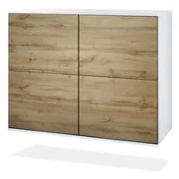 Vladon Kommode, Eiche Wotan, Holzwerkstoff, 92.5x73.5x35 cm, Wohnzimmer, Kommoden